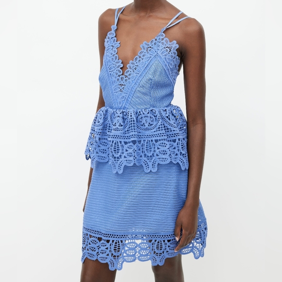 Self-Portrait Dresses & Skirts - Self Portrait Lace Trimmed Dress